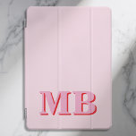 Monograma Inicial, Vermelho Cor-de-Rosa Moderno Mi<br><div class="desc">Mala rosa vermelha minimalista moderna de Monograma Inicial. Crie seu próprio iPad Case personalizado com o nome inicial personalizado.</div>