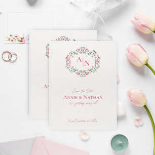Monograma Intrata Casamento Floral Salvar a Data