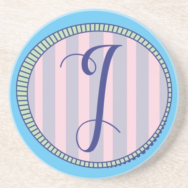 Monograma J Porta copos Sandstone (Frente)
