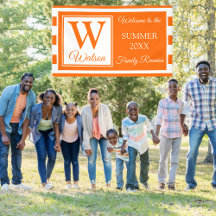 Monograma Laranja Strips Summer Family Sindicato