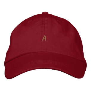 Monograma - Letra Boné de Chapéu Elegante Vermelho