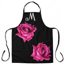 Monograma M customizável rosa quente floral