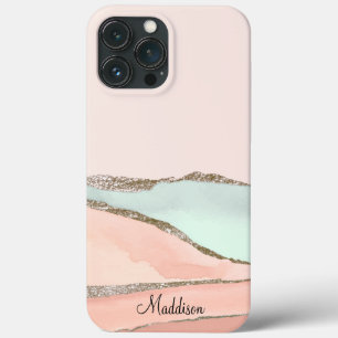 Monograma Mármore Ombre com Brilho Rosa e Azul Tur