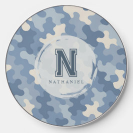 Monograma Militar Azul Camo