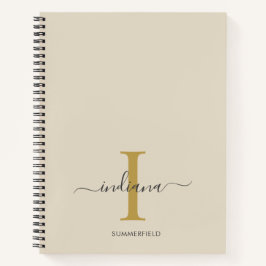 Monograma Minimalista Dourado Cinza Nome Script