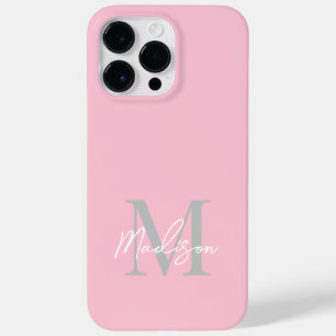 Monograma Mínimo de Script Branco Cor-de-rosa Blus