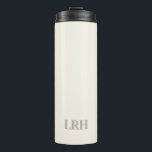 Monograma Mínimo Garrafa de Água de Ponta<br><div class="desc">Mantenha suas damas de honra hidratadas no estilo. Esta garrafa de água de marfim com um monograma elegante de cinza é elegante,  durável e infinitamente reutilizável — um presente prático personalizado que eles adorarão muito depois do buquê ser jogado.</div>