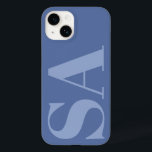 Monograma mínimo inicial azul moderno contemporâne<br><div class="desc">Monograma inicial de azul de girassol moderno,  design de capa de telefone contemporânea mínima.</div>