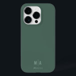 Monograma mínimo moderno com imagem verde<br><div class="desc">Um monograma moderno e mínimo de tipografia sage verde e branco elegante e simples design de capa de telefone personalizado único e único.</div>