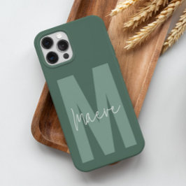 Monograma mínimo moderno com imagem verde