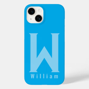 Monograma mínimo moderno sage bleu Case