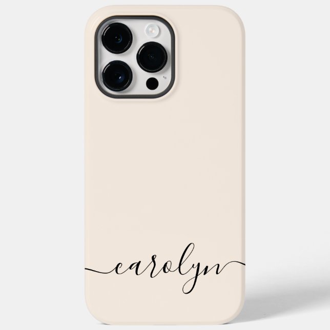 Monograma Moderna em Bege Feminino Personalizada (Verso)