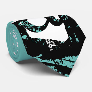 Monograma moderno com gravata aqua inicial