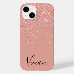 Monograma moderno cor-de-rosa com brilho mínimo