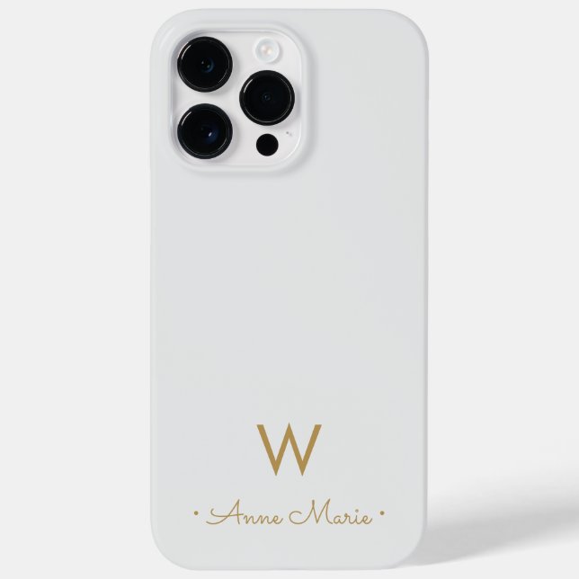 Monograma Moderno em Grafite Dourado Script (Verso)