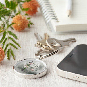 Monograma Moderno - Letra B Chaveiro - Tulipas e V