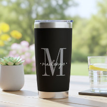 Monograma Moderno Minimalista Preto Branco