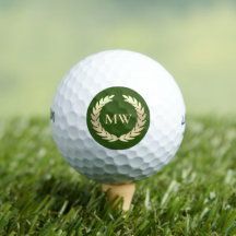 Monograma Moderno Wreath Nome Personalizado Golf V
