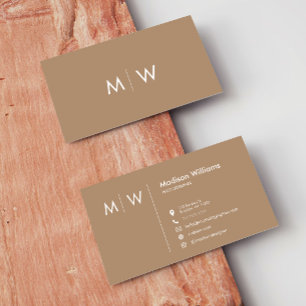 Monograma Na moda Moderno Cartão de visita minimal