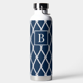 Monograma Náutico Preppy Costeiro - Azul Marinho e