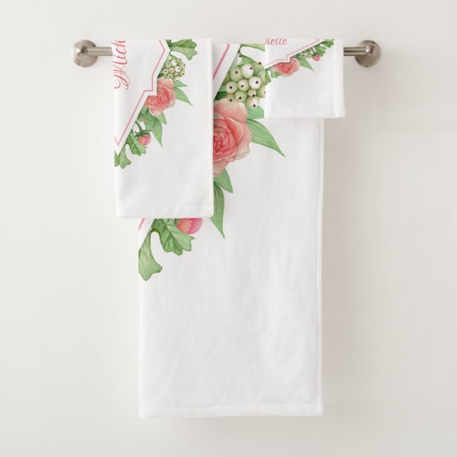 Monograma no conjunto de toalhas de imagens da Flo (Insitu)