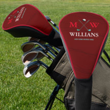 Monograma (nome do golfista e iniciais) vermelho