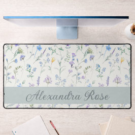 Monograma Nome Flor Silvestre Aquarela Roxo Azul D