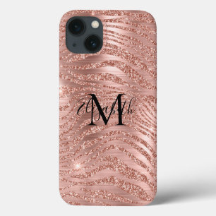 Monograma Nome Rose Gold Brilho Estampa Animal