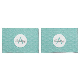 Monograma Nome White Sea Shell Pattern Beach House