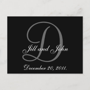 Monograma, nomes, data, cartão Wedding do anúncio