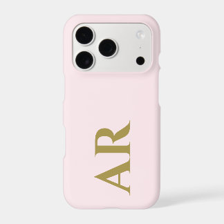 Monograma Pastel Rosa Dourado Inicial Minimalista