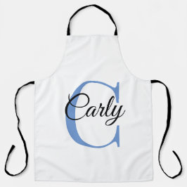 Monograma Personalizado Apron - Periwinkle