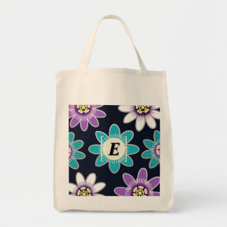 Monograma Personalizado Bolsa de compra Floral de