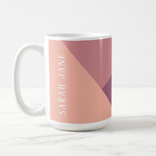 Monograma personalizado, caneca de café cor-de-ros
