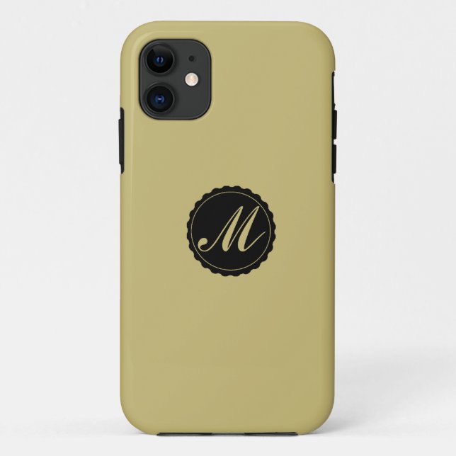Monograma Personalizado capas de iphone dourado pr (Verso)