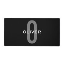 Monograma Personalizado Cinza Negra Nome Branco