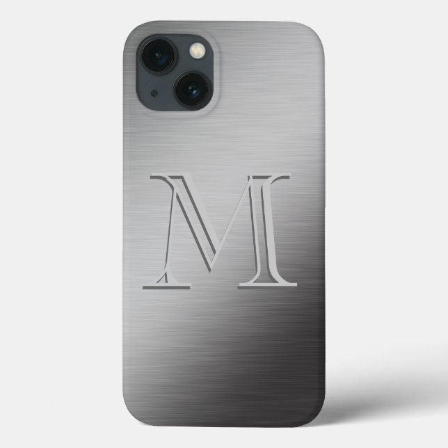 Monograma Personalizado com aspecto de metal escov (Verso)