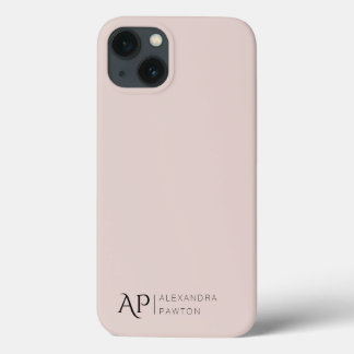 Monograma personalizado cor-de-rosa-claro minimali