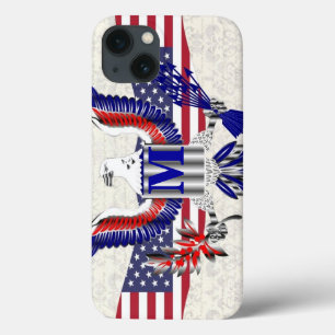 Monograma personalizado de águia americana patriót