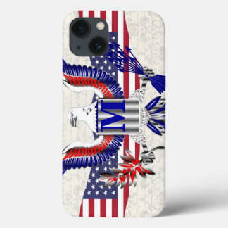 Monograma personalizado de águia americana patriót