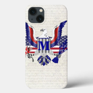 Monograma personalizado de águia americana patriót
