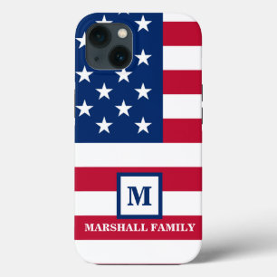 Monograma Personalizado de Bandeira Americana 4 De