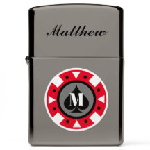 Monograma personalizado de chip de poker Zippo Lig