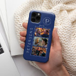 Monograma personalizado de colagem de fotos da fam<br><div class="desc">Personalize a sua capas de iphone com o seu nome familiar,  monograma inicial e 3 fotografias.                Você pode alterar as cores do texto e do plano de fundo após selecionar a opção PERSONALIZAR este design.</div>