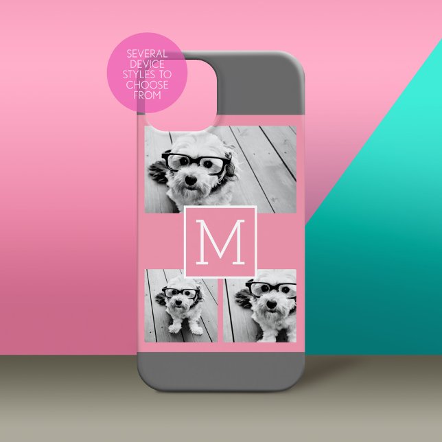 Monograma Personalizado de Colagem de Fotos do Ins (Personalized Phone Case with Custom Photos and Text - Pick Your Device Style)