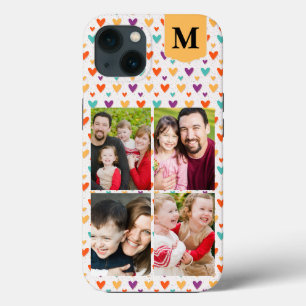 Monograma Personalizado de Corações Coloridos 4 Fo
