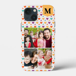 Monograma Personalizado de Corações Coloridos 4 Fo