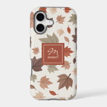 Monograma Personalizado de Folhas de Outono