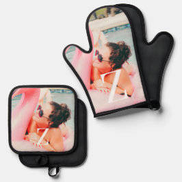 Monograma Personalizado de Forno Mitt e Potes