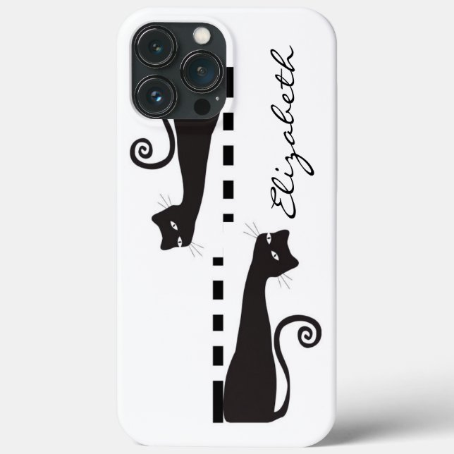 Monograma Personalizado de Gato Negro (Verso)